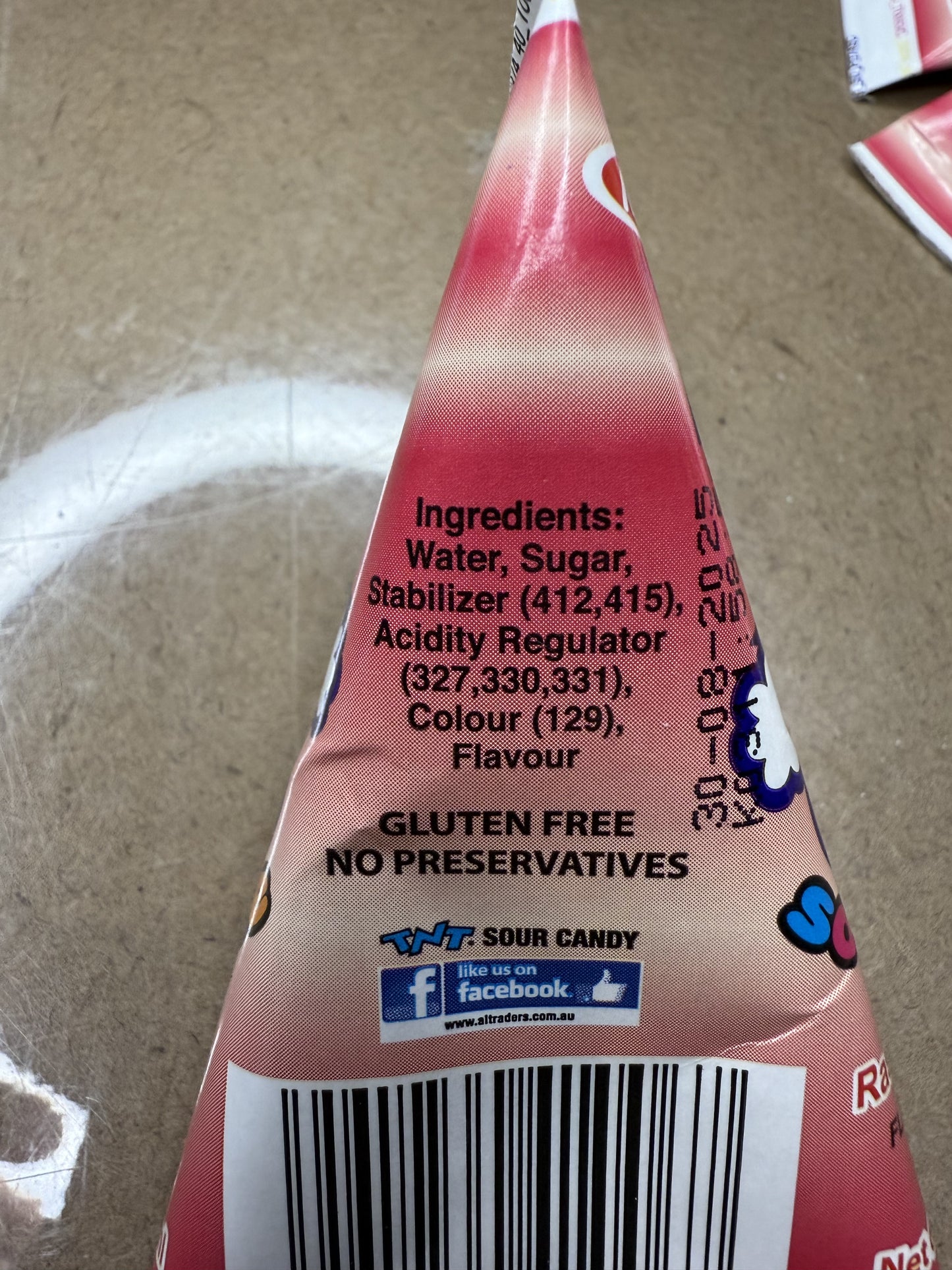 TNT Sour Ice Red Raspberry Ice Blocks (65ml)