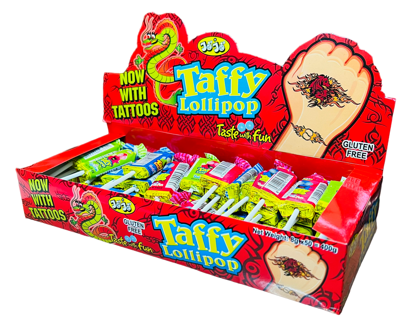 JoJo Taffy Lollipop with Tattoo (8g)