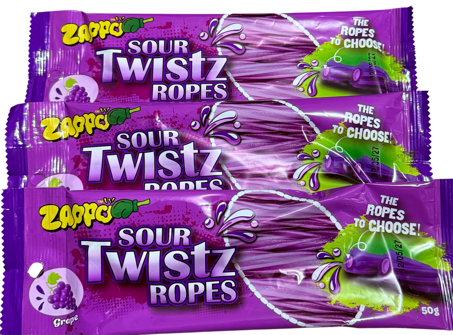 Zappo Sour Twistz Ropes Grape – 50g