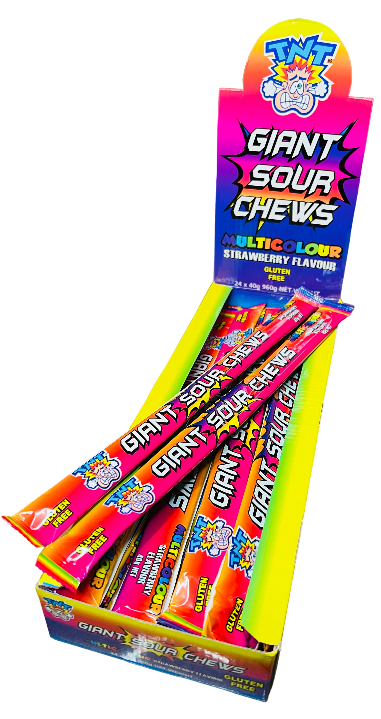 TNT Giant Sour Chews Strawberry (40g)(GF)(BB 25/10/24)