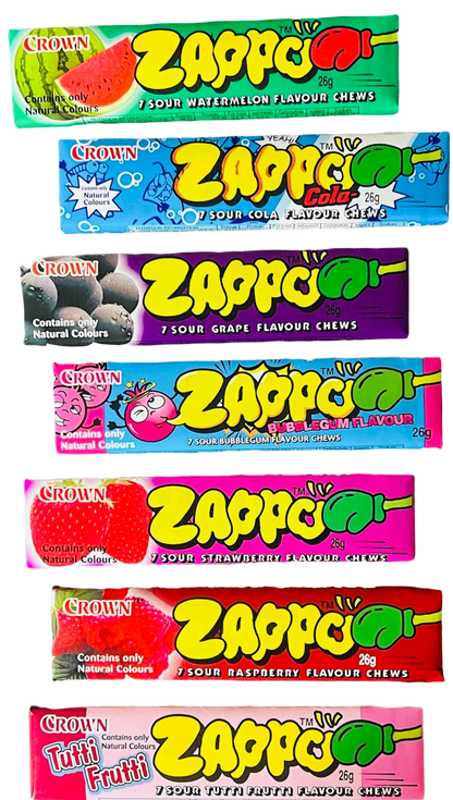 Zappo Sour Chews – 26g (BB 31/6/25)