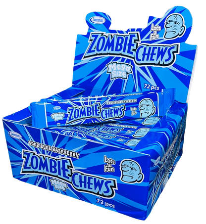Zombie Chews Sour Blue Raspberry – 28g (12/25)